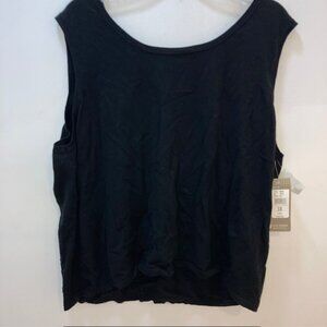 Erin London Sleeveless Solid Black Tank Top 3X NWT